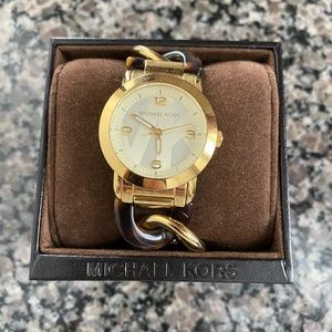 Michael Kors Gold and Tortioise Linked Watch